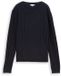 Tom Tailor - Pull en maille côtelée avec laine - Taille M - bleu captain sky
