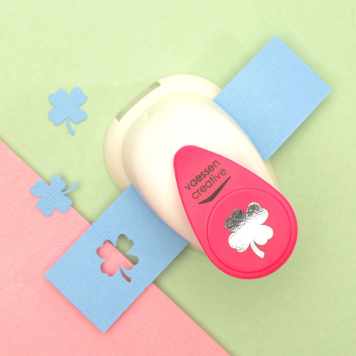 Vaessen Creative Figuurpons Small Klaver Vier Ø1,5cm - Wit