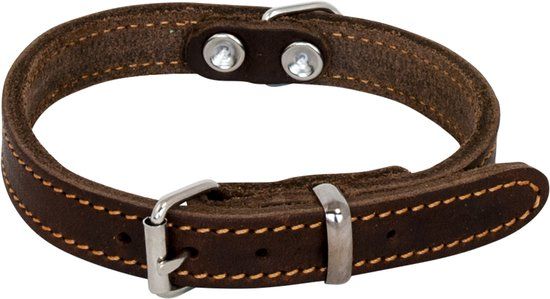 Jack And Vanilla Vetleren Halsband - Bruin - 25mm x 55cm - Hond