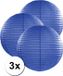 Merkloos 3 donker blauwe lampionnen 50 cm
