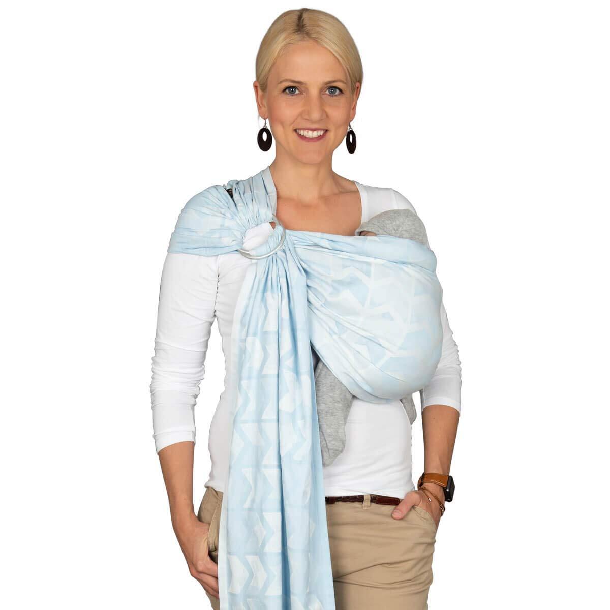 Hoppediz Ring-Sling Draagdoek Jacquard Amsterdam Aqua