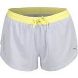 Puma Knit 3in Split Hardloopshorts Dames-Lichtgrijs,Geel, Maat XL