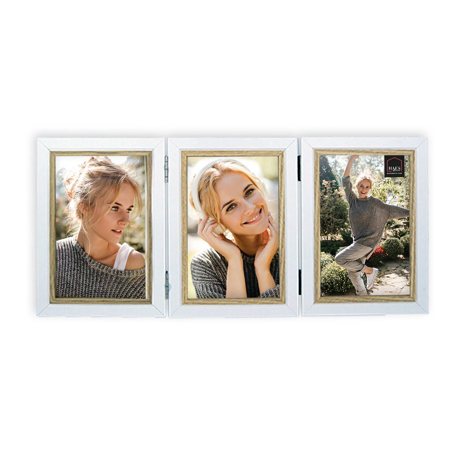 HAES deco - houten fotolijst triple fevik 3x 10x15 - tp11215