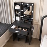 OKWISH Kaptafelset - Zwart MDF - 60 x 38 x 131,5 cm