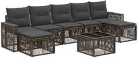 vidaXL Tuinbank - Set - 8 - st - Grijs - en - Donkergrijs - poly - rattan