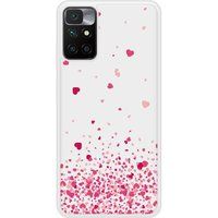 Xiaomi Redmi 10 Confettis de coeurs rose Verstevigd hoesje met sublimatie bedrukking