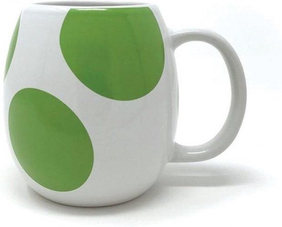 Super Mario Yoshi Egg Shaped Mug 500ml - Green/White Ceramic Mug