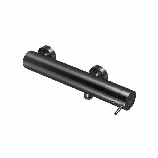 Qisani Flow Thermostatische Opbouwdouchekraan Geborsteld Gun Metal 25607.04