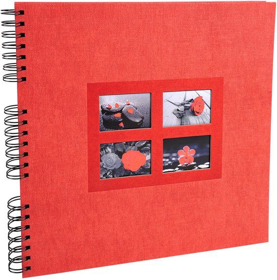 Exacompta Fotoalbum PASSION - spiraalgebonden - 60 zwarte bladen - 32x32cm - Rood