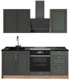 Vicco Eenpersoonskeuken Fame-Line, Groen-Goud Landhuis/Goudkleurig Eiken, 190 cm, WB Antraciet