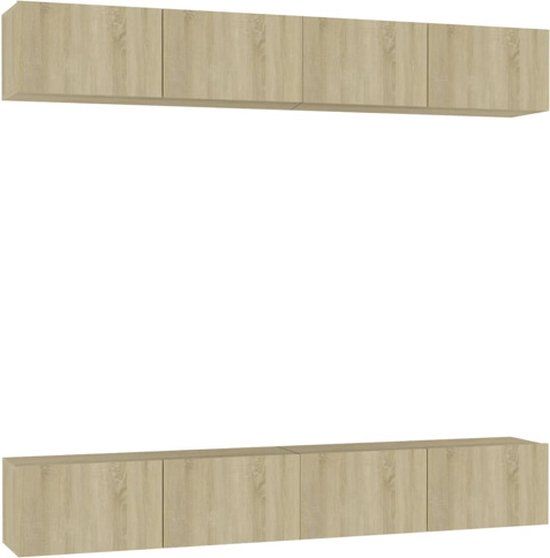 vidaXL Tv-meubelen 4 st 100x30x30 cm bewerkt hout sonoma eikenkleurig