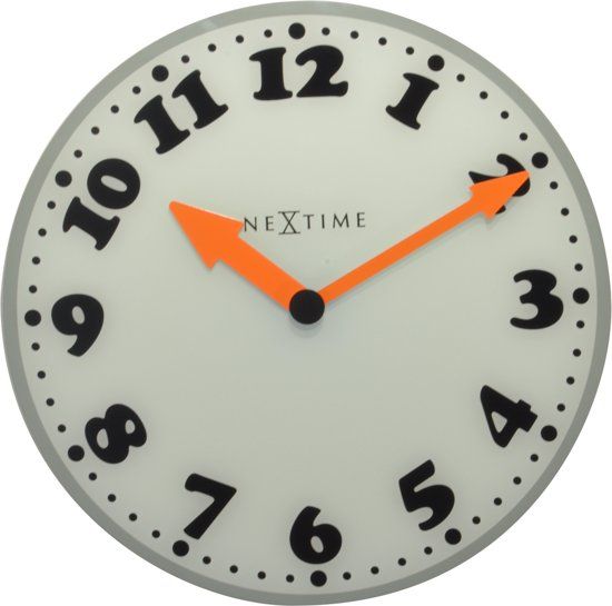 NeXtime Girl - Klok - Rond - Glas - Ø43 cm - Grijs