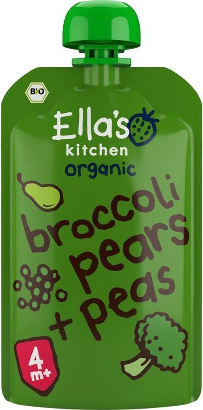 Ella's Kitchen Knijpzakje Peer Broccoli Erwten 4+ maanden 120g