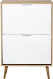HOME DECO FACTORY Schoenenkast met 2 klepvakken - Wit/Bruin