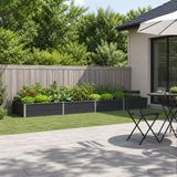 vidaXL Jardinière surélevée anthracite 320 x 80 x 24 cm