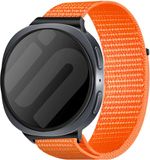 Strap-it Stoffen nylon bandje met klittenbandsluiting geschikt voor Samsung Galaxy Watch 9 (40/44mm) / Watch 8 (40/44mm) / 8 Classic (46mm) - oranje