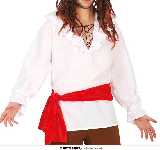 Guirca - Pirate Costume - Hello Captain Jack Shirt - White/Beige - Men's Size 48/50