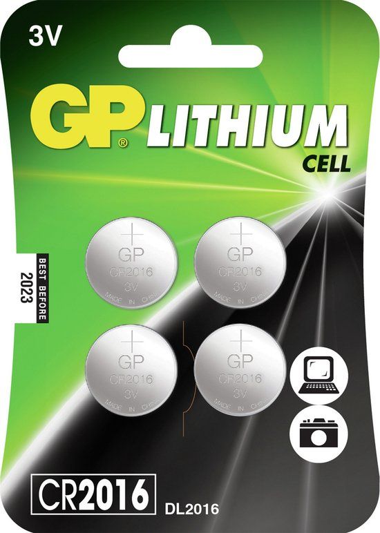 GP CR2016 Lithium Knoopcelbatterijen - 4 stuks