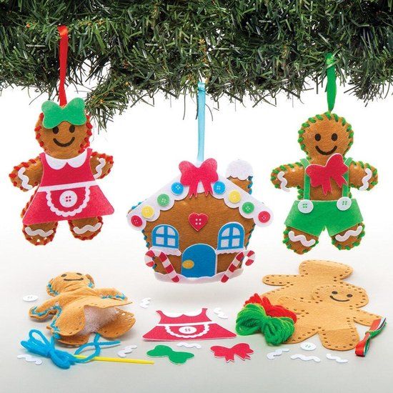 Baker Ross Speculaas Decoratie Naaisets (3 stuks) - Kerstkunst en knutselen