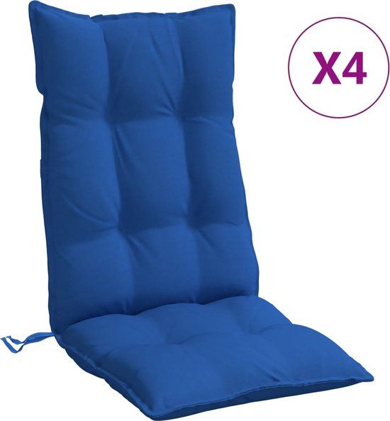 vidaXL Stoelkussens 6 stuks hoge rug Oxford stof koningsblauw