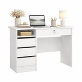 Duero bureau voor studio, wit, 110 x 49 x 76 cm