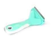 Record - Zelfreinigende hondenborstel met ergonomische handgreep hondenhark met roestvrijstalen punten. Snelle en veilige ondervacht verwijdering, bevordert de gezondheid van het haar | 7,5 x 16,5