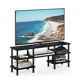 Furinno Turn-N-Tube Multifunctionele tv-kast met 3 niveaus, groot rek, espresso/zwart, dicht hout, eenheidsmaat