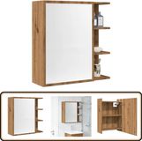 vidaXL - Badkamerspiegelkast - 62,5x20,5x64 cm - bewerkt hout - artisan eiken