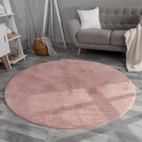 TT Home Woonkamertapijt kortpolig effen kleuren modern wasbaar 80 x 80 cm Rechthoek Roze