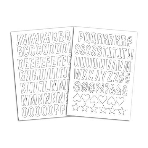 DRAEGER PARIS 1886 Mademoiselle Toga meg605 Enjoy Set 126 letters om op te strijken, stof wit, 15,5 x 27,5 x 0,1 cm