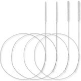 Allecto Plus - Set de 4 brosses de nettoyage longues pour tubes d'alimentation et biberons - tête de brosse en nylon - brosse pour tuyaux - 1 m/39 pouces - Argent
