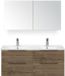 BES LED Seville Badmeubelset 120 cm - 4 Laden Tabacco Edge - Dubbele Wastafel met Spiegelkast
