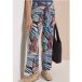 Pantalon jambes larges avec imprimé et détail de ceinture