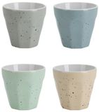 Excellent Houseware Tasses à expresso - 4x stuks - porselein - 90 ml - kleuren mix