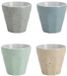 Excellent Houseware Tasses à expresso - 4x stuks - porselein - 90 ml - kleuren mix