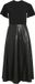 VILA VICLARA S/S MIDI COATED MIX DRESS/IS/KA Zwart Dames Jurk XS