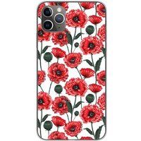 Apple iPhone 11 Pro Max Fleurs de pavot bedrukt siliconen hoesje