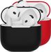 OEM AirPods 4 hoesjes - Siliconen Beschermhoes - 2 stuks - Zwart Rood