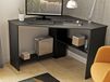 RINOLA Bureau d'angle 80 cm noir