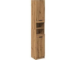 vidaXL Badkamerkast - 32x34x188,5 cm - Bewerkt Hout - Artisanaal Eikenkleur
