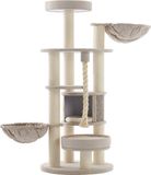 Nobby Krabmeubel Fida - Krabpaal - Huisje - XXL - Creme - Beige - Touw - Hangmat - Grote Kat - Zware Kat - Maine Coon - 70 x 70 x 165 cm