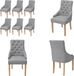 vidaXL Eetkamerstoelen 6 stuks stof lichtgrijs