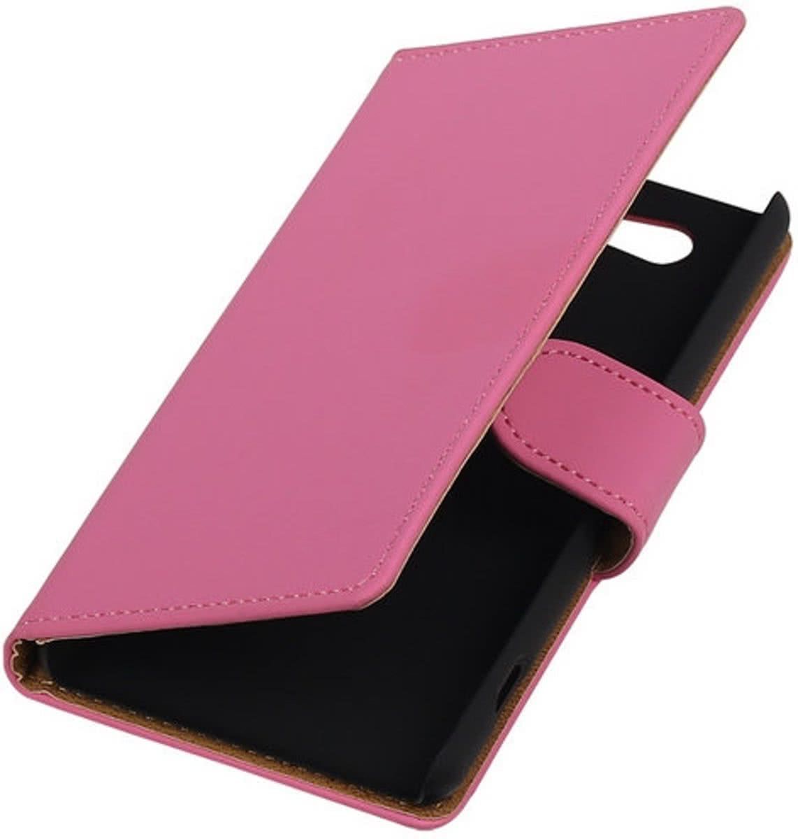 Best Cases Sony Xperia Z4 Compact Effen Bookstyle Wallet Hoesje Roze - Cover Case Hoes