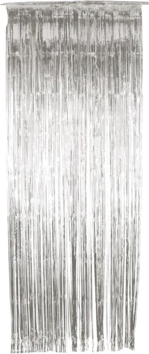 Smiffys Feest Decoratie Shimmer Curtain Zilverkleurig