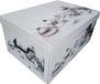 Merkloos Opbergdoos kerstballen/kerstversiering - wit - kerst print - 51 cm - karton - opbergbox - 45 liter