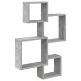 vidaXL Wand Kubus Planken Muurmontage Betongrijs 64 x 13,5 x 91,5 cm