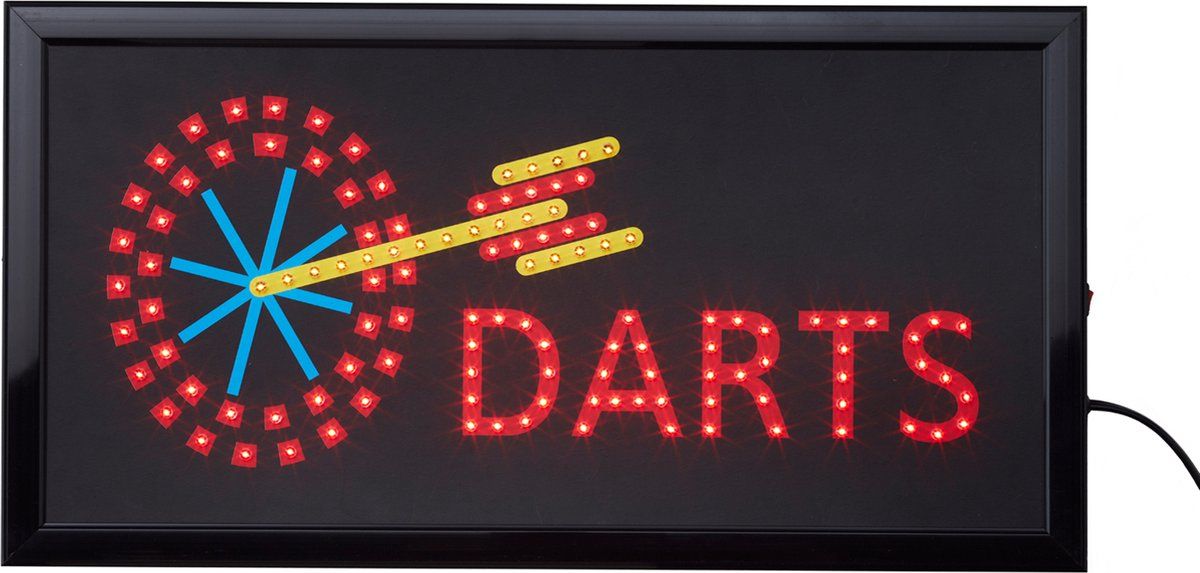LED Bord Darts - 50 x 25 cm - Rood/Blauw - LED Sign - Bar Accessoires