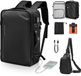 VEVOR Vacuümrugzak, 65 L, Uitbreidbare Vacuümcompressie-Reisrugzak met Pomp, Tsa-Goedgekeurd Slot, Usb-Oplaadpoort, Waterdichte Handbagage, voor Zakelijk Gebruik, Zwart