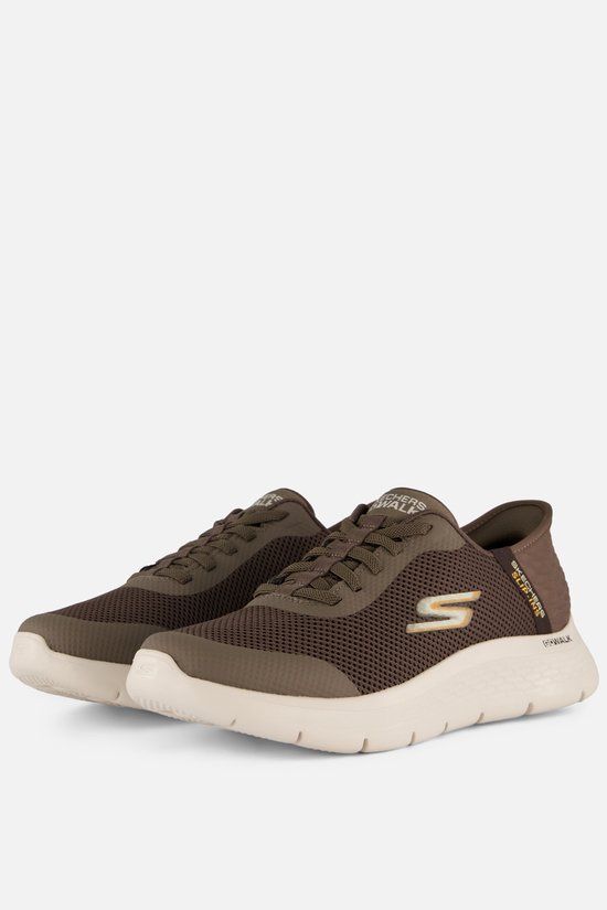 Skechers Slip-ins Go Walk Flex - Hands Up - Heren Instappers - Bruin
