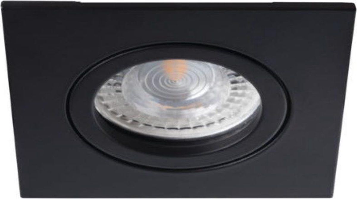 Philips LED inbouwspot Dinkel -Vierkant Zwart -Koel Wit -Dimbaar -4.9W -Philips LED